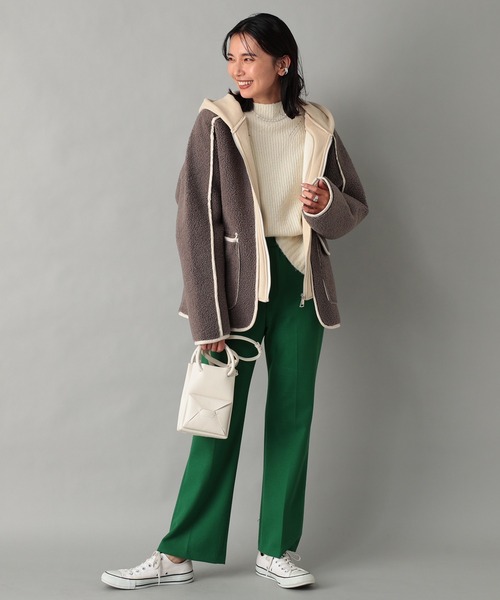 RIVE DROITE（リヴドロワ）の「《2サイズ展開》脚長効果も期待できる一着　ソフト両面起毛リラクシーパンツ（その他パンツ・レディース・グリーン/ネイビー・36/38）」の17枚目の写真