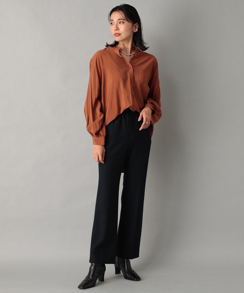 RIVE DROITE（リヴドロワ）の「《2サイズ展開》脚長効果も期待できる一着　ソフト両面起毛リラクシーパンツ（その他パンツ・レディース・グリーン/ネイビー・36/38）」の18枚目の写真