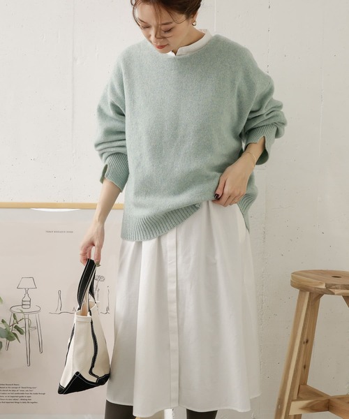 URBAN RESEARCH DOORS（アーバンリサーチドアーズ）の「コットンビエラ微起毛ワンピース（ワンピース・レディース・チャコールグレー/オフホワイト・ONE）」の2枚目の写真