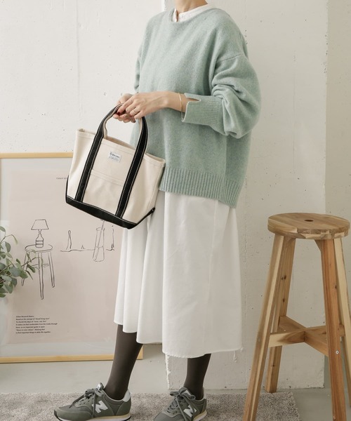 URBAN RESEARCH DOORS（アーバンリサーチドアーズ）の「コットンビエラ微起毛ワンピース（ワンピース・レディース・チャコールグレー/オフホワイト・ONE）」の14枚目の写真