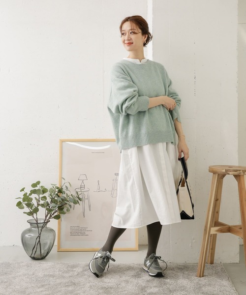 URBAN RESEARCH DOORS（アーバンリサーチドアーズ）の「コットンビエラ微起毛ワンピース（ワンピース・レディース・チャコールグレー/オフホワイト・ONE）」の7枚目の写真