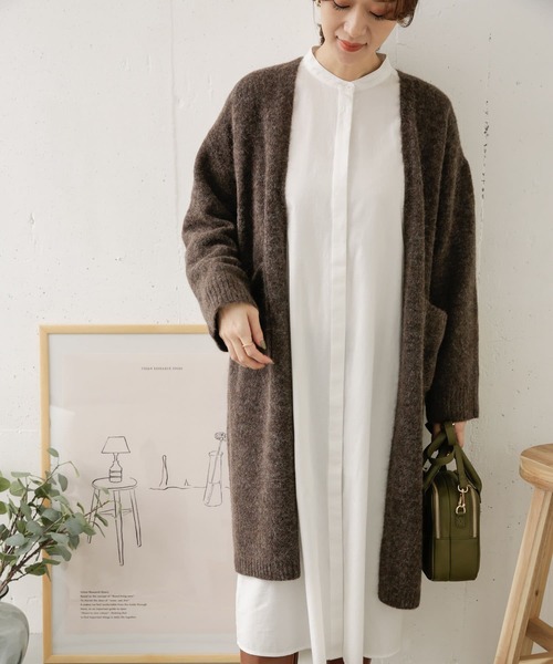 URBAN RESEARCH DOORS（アーバンリサーチドアーズ）の「コットンビエラ微起毛ワンピース（ワンピース・レディース・チャコールグレー/オフホワイト・ONE）」の15枚目の写真