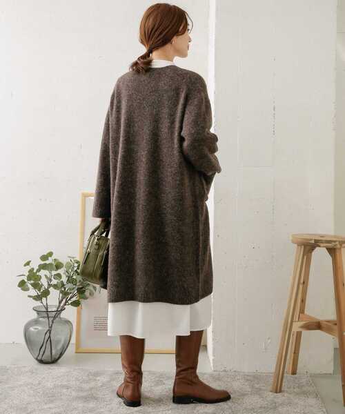 URBAN RESEARCH DOORS（アーバンリサーチドアーズ）の「コットンビエラ微起毛ワンピース（ワンピース・レディース・チャコールグレー/オフホワイト・ONE）」の8枚目の写真