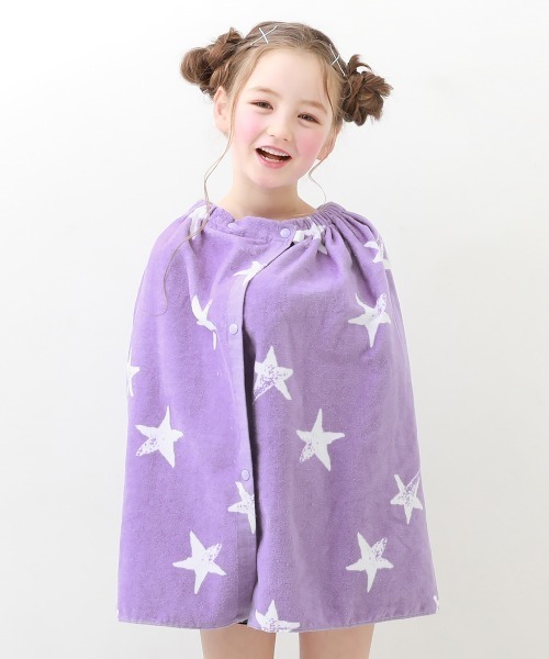 devirock（デビロック）の「ガールズラップタオル 60cm（スイムグッズ・キッズ・ホワイト/オフホワイト/ピンク/ブルー/ラベンダー/ブルー系その他/パープル系その他/パープル系その他2/ピンク系その他・ONE SIZE）」の5枚目の写真