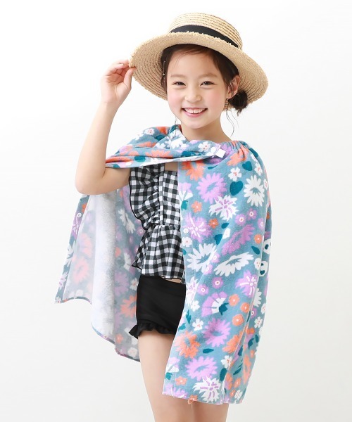 devirock（デビロック）の「ガールズラップタオル 60cm（スイムグッズ・キッズ・ホワイト/オフホワイト/ピンク/ブルー/ラベンダー/ブルー系その他/パープル系その他/パープル系その他2/ピンク系その他・ONE SIZE）」の3枚目の写真