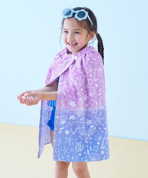 devirock（デビロック）の「ガールズラップタオル 60cm（スイムグッズ・キッズ・ホワイト/オフホワイト/ピンク/ブルー/ラベンダー/ブルー系その他/パープル系その他/パープル系その他2/ピンク系その他・ONE SIZE）」の7枚目の写真