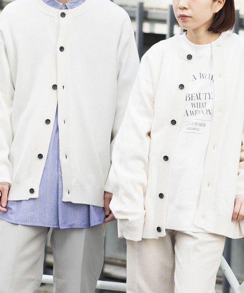 SENSE OF PLACE by URBAN RESEARCH（センスオブプレイスバイアーバンリサーチ）の「『ユニセックス』クルーネックカーディガン（カーディガン/ボレロ・メンズ・ミント/ピンク/レッド/ブラック/ネイビー/ブルー/ナチュラル/ライトブルー/ライトベージュ/グリーン/オレンジ・LARGE/MEDIUM）」の3枚目の写真