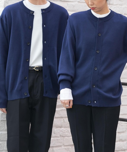 SENSE OF PLACE by URBAN RESEARCH（センスオブプレイスバイアーバンリサーチ）の「『ユニセックス』クルーネックカーディガン（カーディガン/ボレロ・メンズ・ミント/ピンク/レッド/ブラック/ネイビー/ブルー/ナチュラル/ライトブルー/ライトベージュ/グリーン/オレンジ・LARGE/MEDIUM）」の8枚目の写真