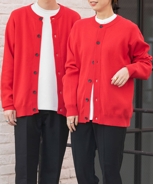 SENSE OF PLACE by URBAN RESEARCH（センスオブプレイスバイアーバンリサーチ）の「『ユニセックス』クルーネックカーディガン（カーディガン/ボレロ・メンズ・ミント/ピンク/レッド/ブラック/ネイビー/ブルー/ナチュラル/ライトブルー/ライトベージュ/グリーン/オレンジ・LARGE/MEDIUM）」の10枚目の写真