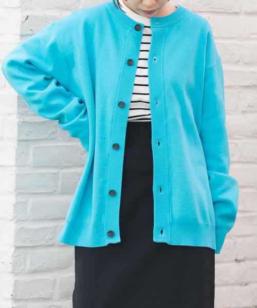 SENSE OF PLACE by URBAN RESEARCH（センスオブプレイスバイアーバンリサーチ）の「『ユニセックス』クルーネックカーディガン（カーディガン/ボレロ・メンズ・ミント/ピンク/レッド/ブラック/ネイビー/ブルー/ナチュラル/ライトブルー/ライトベージュ/グリーン/オレンジ・LARGE/MEDIUM）」の21枚目の写真