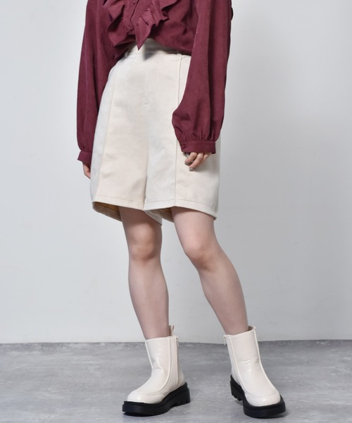 RETRO GIRL（レトロガール）の「タックショートパンツ（その他パンツ・レディース・アイボリー/ブラック/ダークブラウン/イエロー/ライトグリーン・FREE）」の2枚目の写真