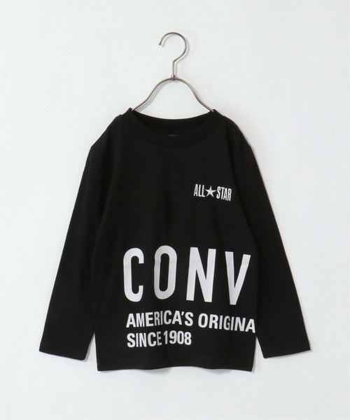 CONVERSE ALL STAR(コンバースオールスター)の「【WEB限定】【キッズ】CONVERSE コンバース 前後プリントロンT(130~160cm)(Tシャツ/カットソー・キッズ・ブラック/ホワイト・130/150/160/140)」の1枚目の写真