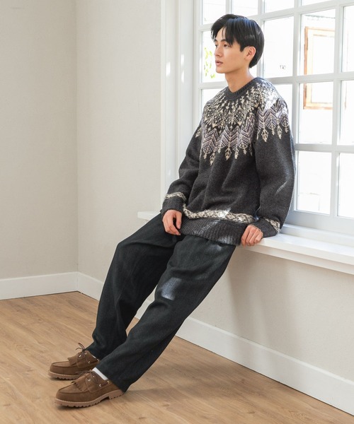 niko and...（ニコアンド）の「フェイクレザーキルトデッキシューズ（モカシン/デッキシューズ・メンズ・ブラック/ベージュ・MEDIUM/LARGE）」の6枚目の写真