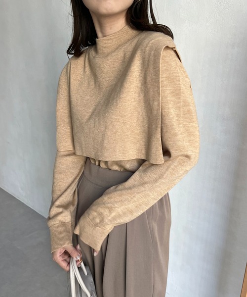 CAPRICIEUX LE'MAGE（カプリシューレマージュ）の「〈WEB限定〉ケープSETプルオーバー（ニット/セーター・レディース・アイボリー/ベージュ/パープル・FREE）」の15枚目の写真