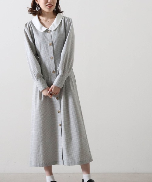 ワンピース ワンピース ドレス スイッチカラーギンガムチェックワンピース ワンピース Cheek チーク のファッション 完成品好き