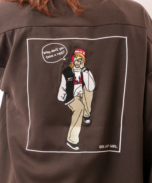 Red Cap Girl(レッドキャプガール)の「とろみバック刺繍ZIP ルーズジャケット(ブルゾン・メンズ・ブラック/ベージュ/ブラウン/ブルー/ワイン・M/L)」の18枚目の写真