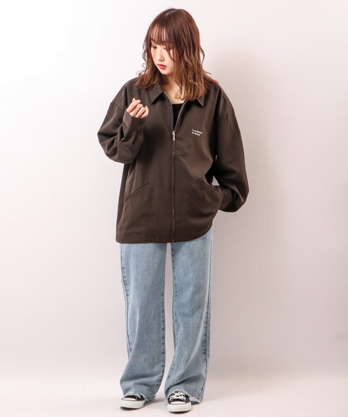 Red Cap Girl(レッドキャプガール)の「とろみバック刺繍ZIP ルーズジャケット(ブルゾン・メンズ・ブラック/ベージュ/ブラウン/ブルー/ワイン・M/L)」の16枚目の写真