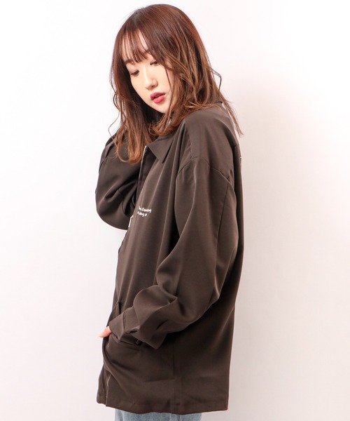 Red Cap Girl(レッドキャプガール)の「とろみバック刺繍ZIP ルーズジャケット(ブルゾン・メンズ・ブラック/ベージュ/ブラウン/ブルー/ワイン・M/L)」の14枚目の写真