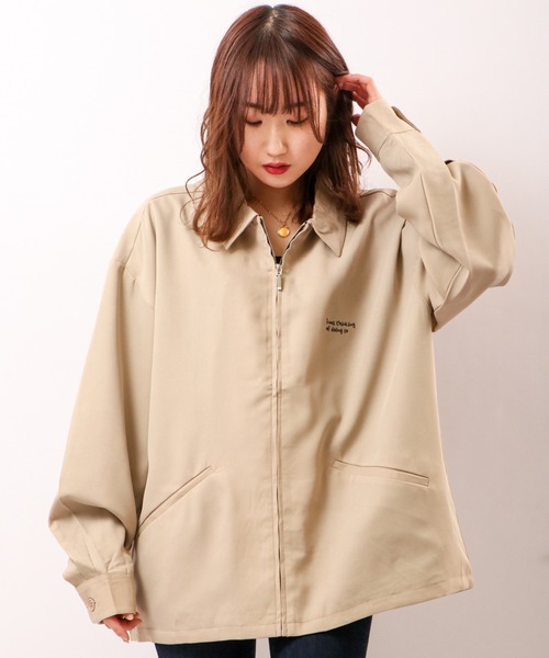 Red Cap Girl(レッドキャプガール)の「とろみバック刺繍ZIP ルーズジャケット(ブルゾン・メンズ・ブラック/ベージュ/ブラウン/ブルー/ワイン・M/L)」の22枚目の写真