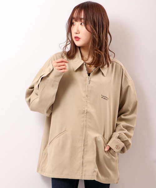 Red Cap Girl(レッドキャプガール)の「とろみバック刺繍ZIP ルーズジャケット(ブルゾン・メンズ・ブラック/ベージュ/ブラウン/ブルー/ワイン・M/L)」の21枚目の写真
