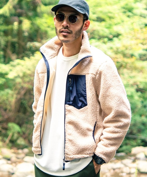 jiggys shop（ジギーズショップ）の「裏メッシュ シープボア レトロジャケット（ブルゾン・メンズ・ブラック/ベージュ/アイボリー・MEDIUM/LARGE/X-LARGE）」の3枚目の写真