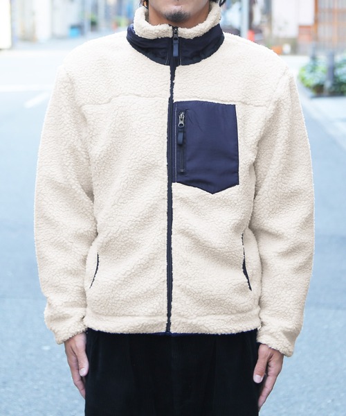 jiggys shop（ジギーズショップ）の「裏メッシュ シープボア レトロジャケット（ブルゾン・メンズ・ブラック/ベージュ/アイボリー・MEDIUM/LARGE/X-LARGE）」の10枚目の写真