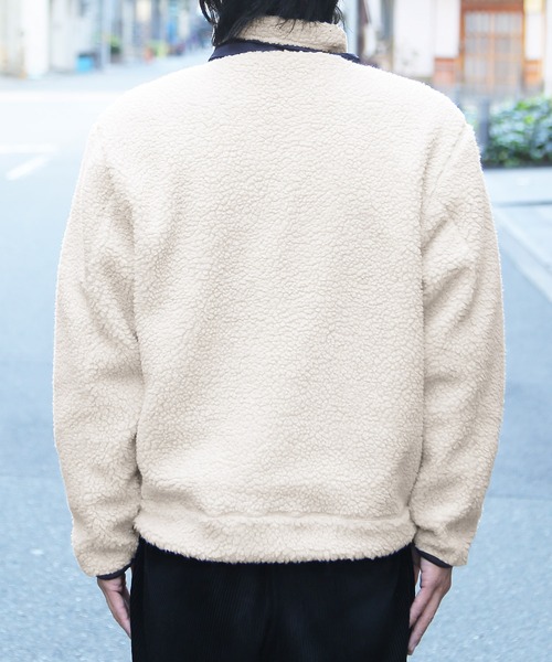 jiggys shop（ジギーズショップ）の「裏メッシュ シープボア レトロジャケット（ブルゾン・メンズ・ブラック/ベージュ/アイボリー・MEDIUM/LARGE/X-LARGE）」の12枚目の写真