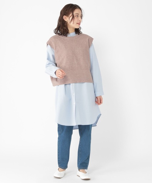 studio CLIP（スタディオクリップ）の「7ゲージスポンディッシュベスト（ベスト・レディース・ネイビー/ベージュ/ライトグレー・FREE）」の4枚目の写真