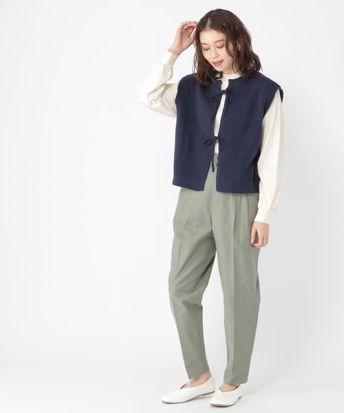 studio CLIP（スタディオクリップ）の「7ゲージスポンディッシュベスト（ベスト・レディース・ネイビー/ベージュ/ライトグレー・FREE）」の12枚目の写真