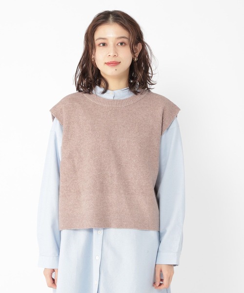 studio CLIP（スタディオクリップ）の「7ゲージスポンディッシュベスト（ベスト・レディース・ネイビー/ベージュ/ライトグレー・FREE）」の9枚目の写真