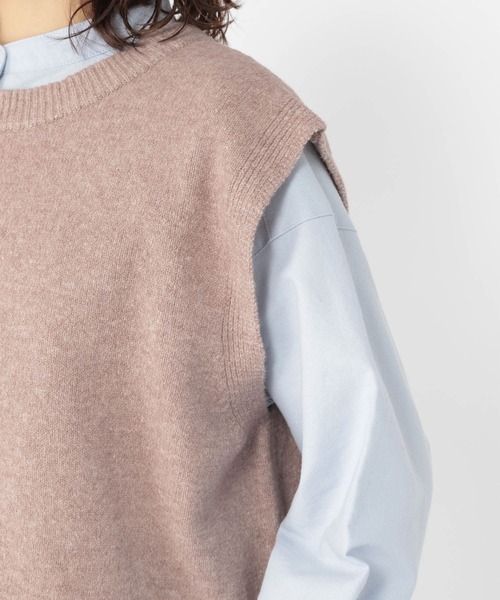 studio CLIP（スタディオクリップ）の「7ゲージスポンディッシュベスト（ベスト・レディース・ネイビー/ベージュ/ライトグレー・FREE）」の8枚目の写真