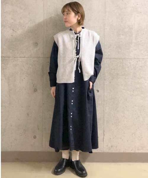 studio CLIP（スタディオクリップ）の「7ゲージスポンディッシュベスト（ベスト・レディース・ネイビー/ベージュ/ライトグレー・FREE）」の20枚目の写真