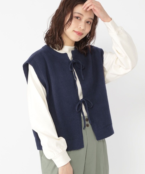 studio CLIP（スタディオクリップ）の「7ゲージスポンディッシュベスト（ベスト・レディース・ネイビー/ベージュ/ライトグレー・FREE）」の19枚目の写真