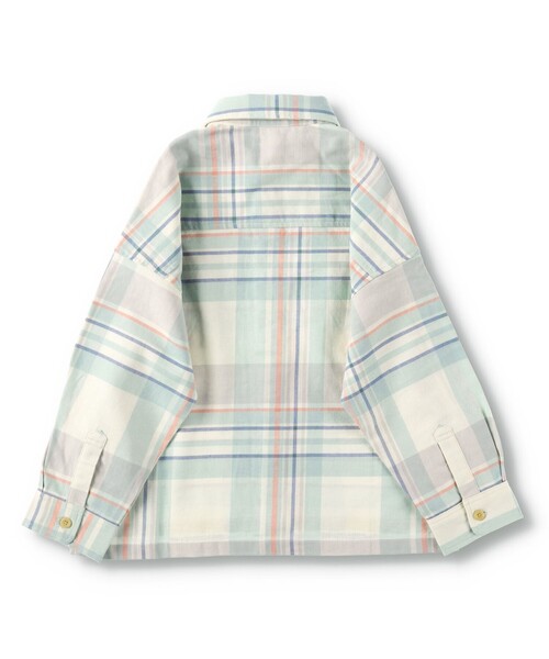 BRANSHES（ブランシェス）の「【ペア】やわらかチェックシャツ（シャツ/ブラウス・キッズ・ブラウン/アイボリー・90/100/110/120/130/140/150）」の4枚目の写真