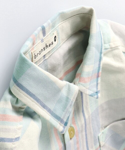 BRANSHES（ブランシェス）の「【ペア】やわらかチェックシャツ（シャツ/ブラウス・キッズ・ブラウン/アイボリー・90/100/110/120/130/140/150）」の5枚目の写真