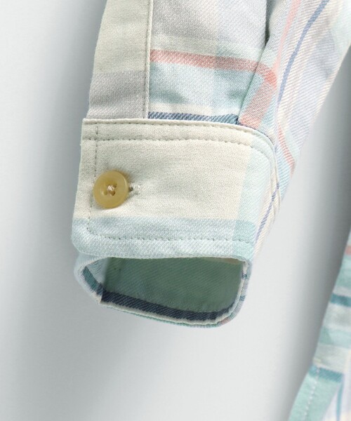 BRANSHES（ブランシェス）の「【ペア】やわらかチェックシャツ（シャツ/ブラウス・キッズ・ブラウン/アイボリー・90/100/110/120/130/140/150）」の7枚目の写真