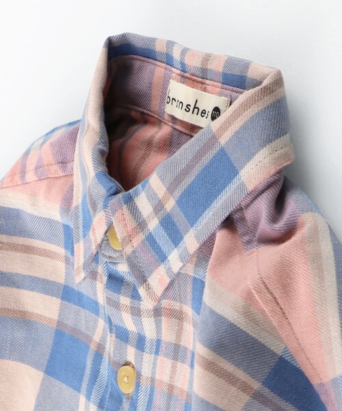 BRANSHES（ブランシェス）の「【ペア】やわらかチェックシャツ（シャツ/ブラウス・キッズ・ブラウン/アイボリー・90/100/110/120/130/140/150）」の12枚目の写真