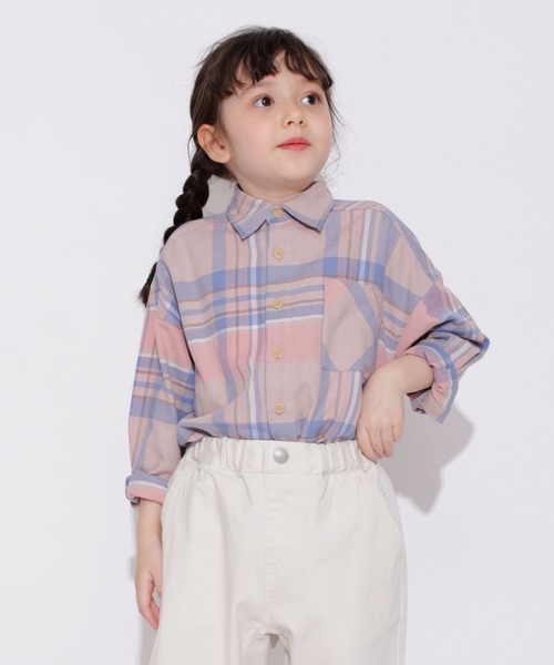 BRANSHES（ブランシェス）の「【ペア】やわらかチェックシャツ（シャツ/ブラウス・キッズ・ブラウン/アイボリー・90/100/110/120/130/140/150）」の20枚目の写真