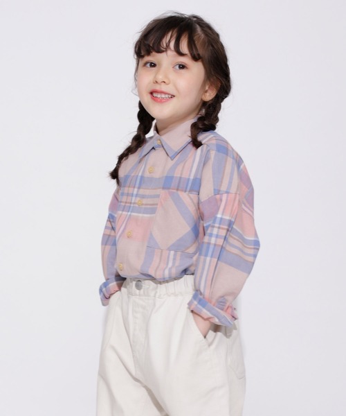 BRANSHES（ブランシェス）の「【ペア】やわらかチェックシャツ（シャツ/ブラウス・キッズ・ブラウン/アイボリー・90/100/110/120/130/140/150）」の21枚目の写真