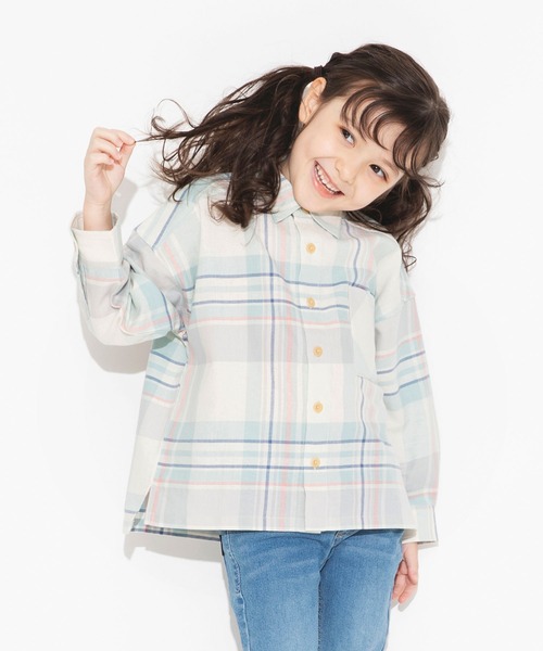 BRANSHES（ブランシェス）の「【ペア】やわらかチェックシャツ（シャツ/ブラウス・キッズ・ブラウン/アイボリー・90/100/110/120/130/140/150）」の17枚目の写真