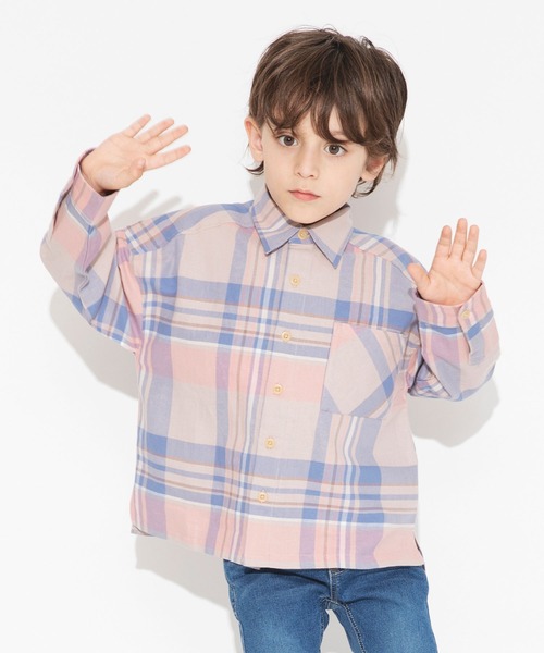 BRANSHES（ブランシェス）の「【ペア】やわらかチェックシャツ（シャツ/ブラウス・キッズ・ブラウン/アイボリー・90/100/110/120/130/140/150）」の18枚目の写真