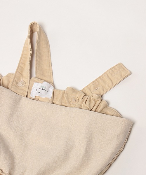 Lycee mine（リセマイン）の「【リンク】ワイドサロペット（サロペット/オーバーオール・キッズ・ブルー/ライトベージュ・S/M）」の7枚目の写真