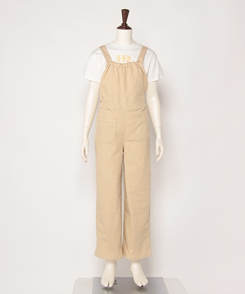 Lycee mine（リセマイン）の「【リンク】ワイドサロペット（サロペット/オーバーオール・キッズ・ブルー/ライトベージュ・S/M）」の17枚目の写真