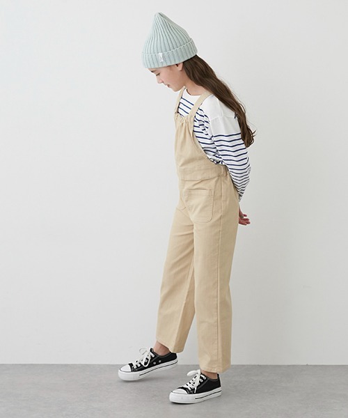 Lycee mine（リセマイン）の「【リンク】ワイドサロペット（サロペット/オーバーオール・キッズ・ブルー/ライトベージュ・S/M）」の12枚目の写真