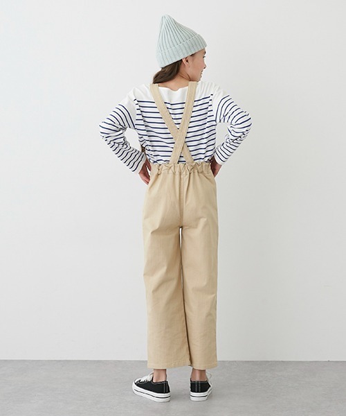 Lycee mine（リセマイン）の「【リンク】ワイドサロペット（サロペット/オーバーオール・キッズ・ブルー/ライトベージュ・S/M）」の13枚目の写真