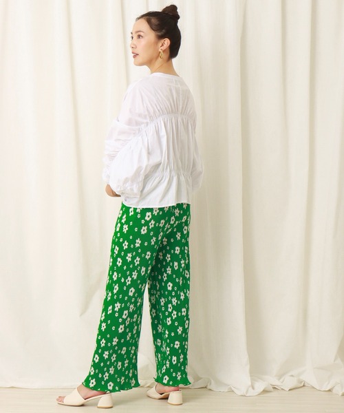 libelle more（リベル モア）の「花プリントクリスタルプリーツパンツ（その他パンツ・レディース・ブラック/オフホワイト/グリーン・M/L）」の9枚目の写真