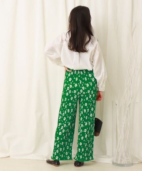 libelle more（リベル モア）の「花プリントクリスタルプリーツパンツ（その他パンツ・レディース・ブラック/オフホワイト/グリーン・M/L）」の11枚目の写真