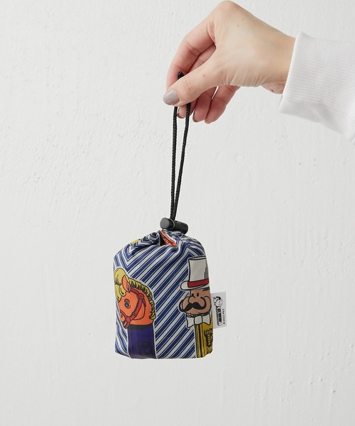 ear PAPILLONNER（イアパピヨネ）の「"PEZ（ペッツ）×ear" エコバッグ収納用巾着付き　ZOO&CIRCUS（エコバッグ/サブバッグ・レディース・ブルー/ブラック/ベージュ・FREE）」の11枚目の写真