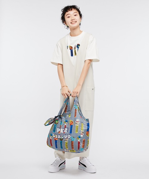 ear PAPILLONNER（イアパピヨネ）の「"PEZ（ペッツ）×ear" エコバッグ収納用巾着付き　ZOO&CIRCUS（エコバッグ/サブバッグ・レディース・ブルー/ブラック/ベージュ・FREE）」の8枚目の写真