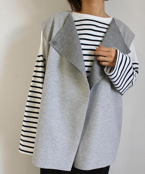 MLI'A（エムリア）の「Wフェイスジレ（ベスト・レディース・グレー/ベージュ/ブラック・M）」の4枚目の写真